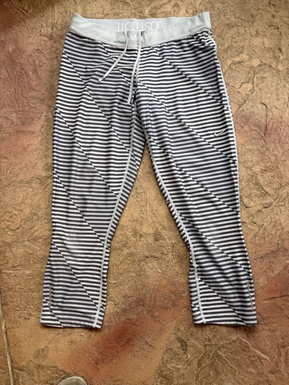 Nike Light Gray Dri-FIT High-Rise Capri Leggings